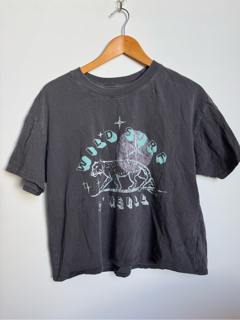 O'Neill Charcoal Tee with Mint Surf Graphic